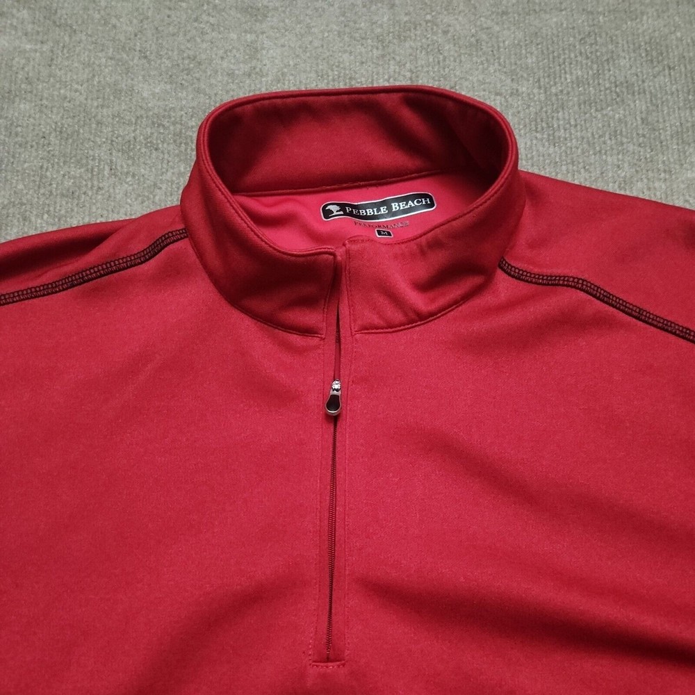 Pebble Beach Performance 1/4 Zip Pullover Mens M Red Sweatshirt Golf - Picture 2 of 6